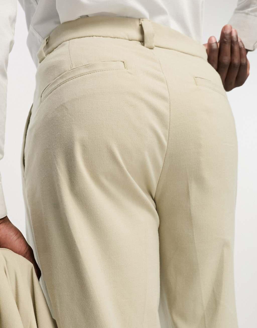 New Look relaxed fit suit pants in oatmeal  Product Image