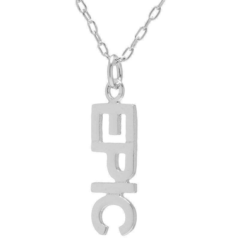 Sterling Silver Epic Vertical Necklace, Womens Silver Tone Product Image