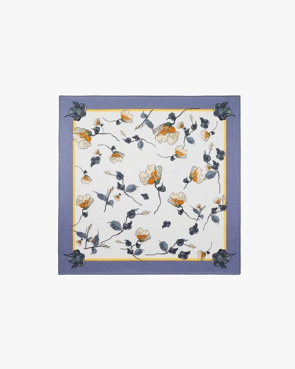 Chic Floral Square Silk Scarf Product Image