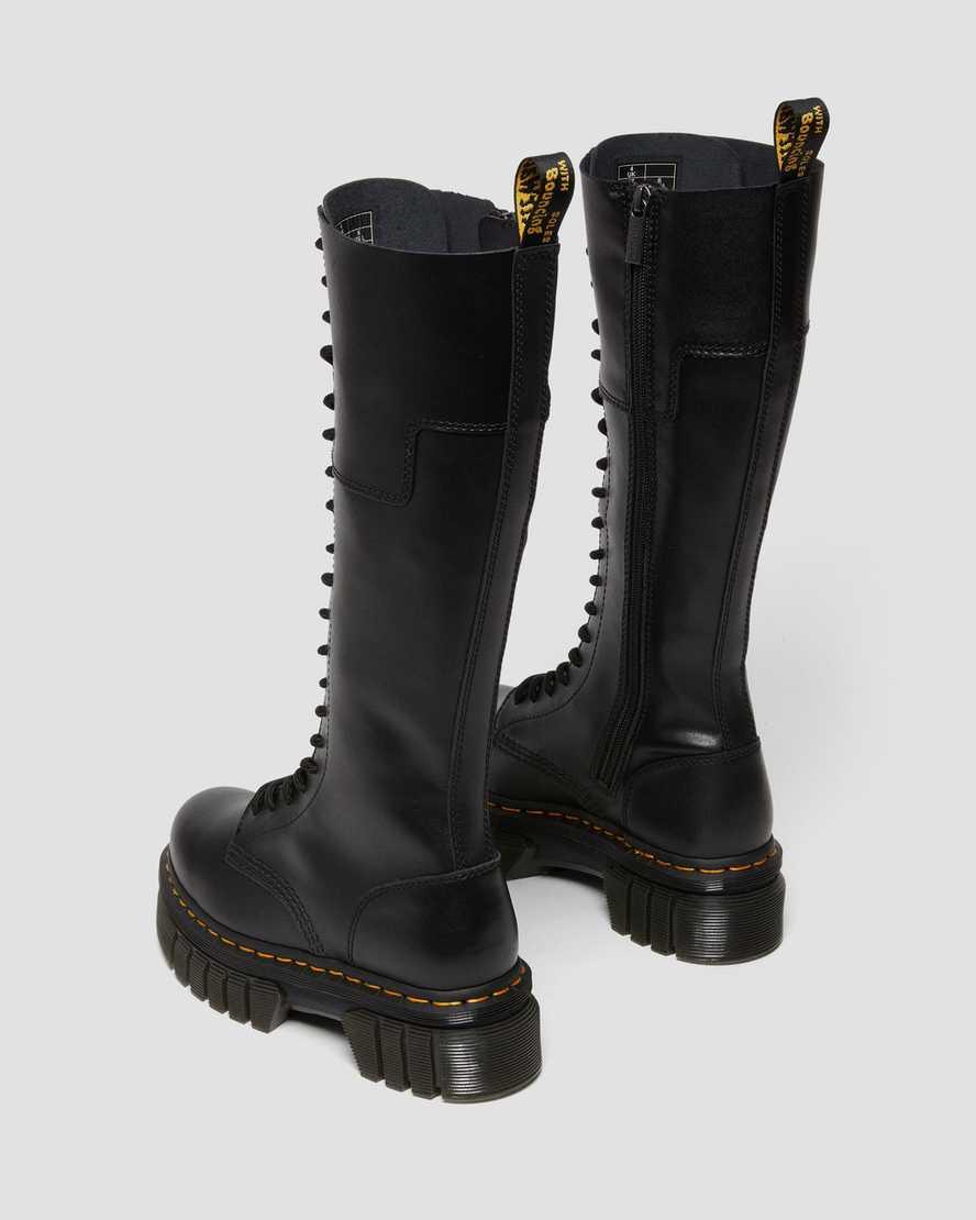 Audrick 20-Eye Leather Knee High Platform Boots Product Image