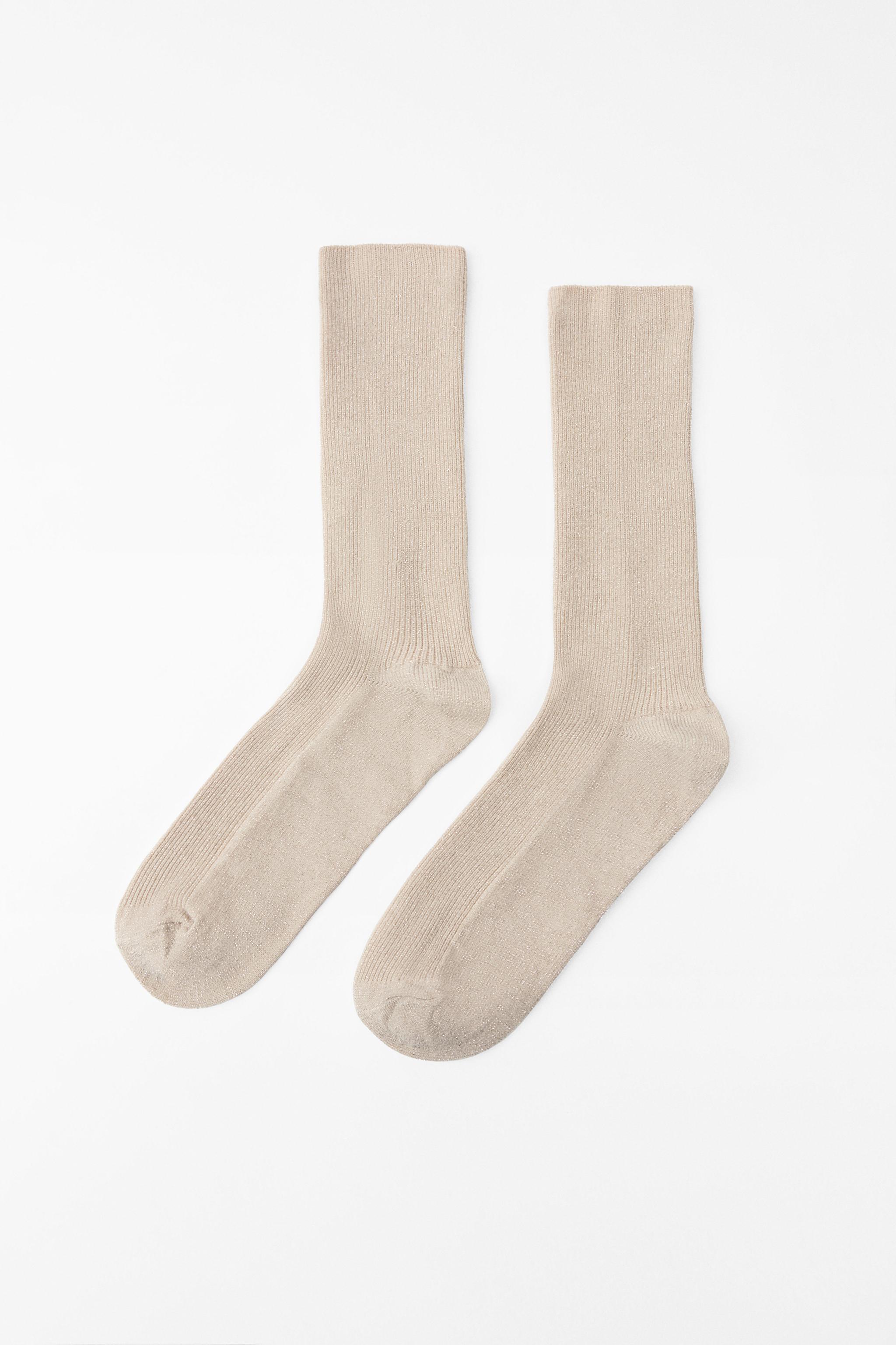 RIBBED SOCKS WITH METALLIC THREAD Product Image