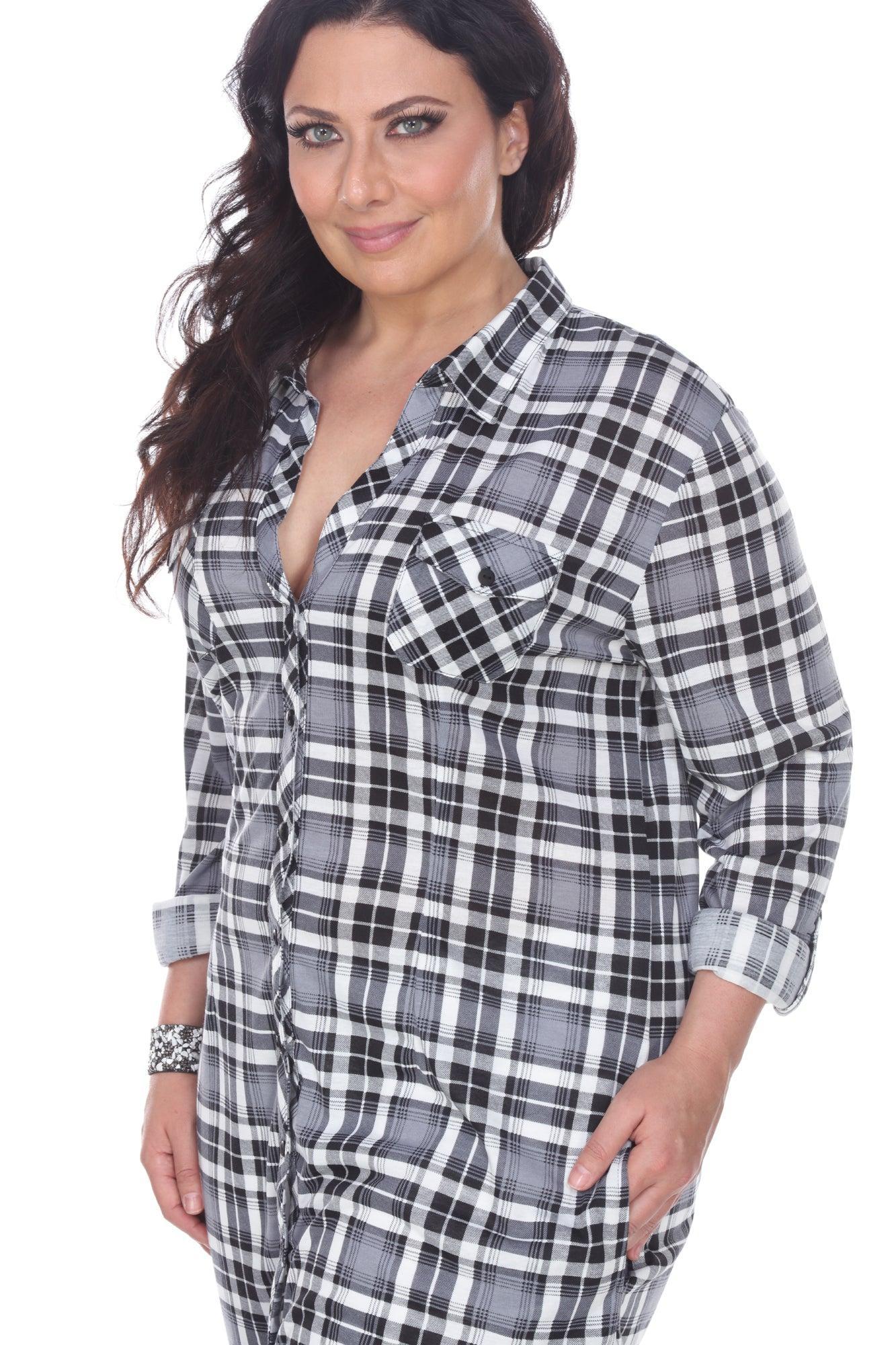 Piper Stretchy Plaid Tunic - Plus Product Image