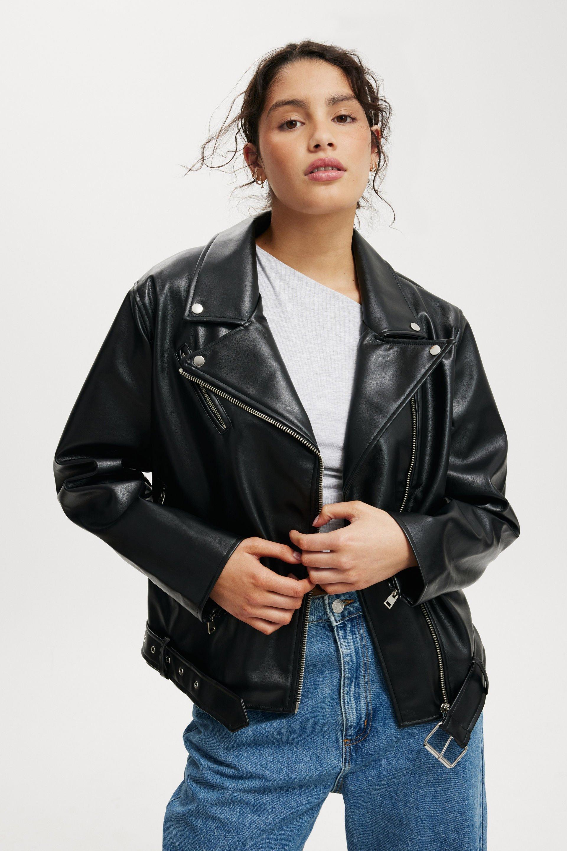 Cotton On Women - Roman Faux Leather Biker Jacket - Black Product Image