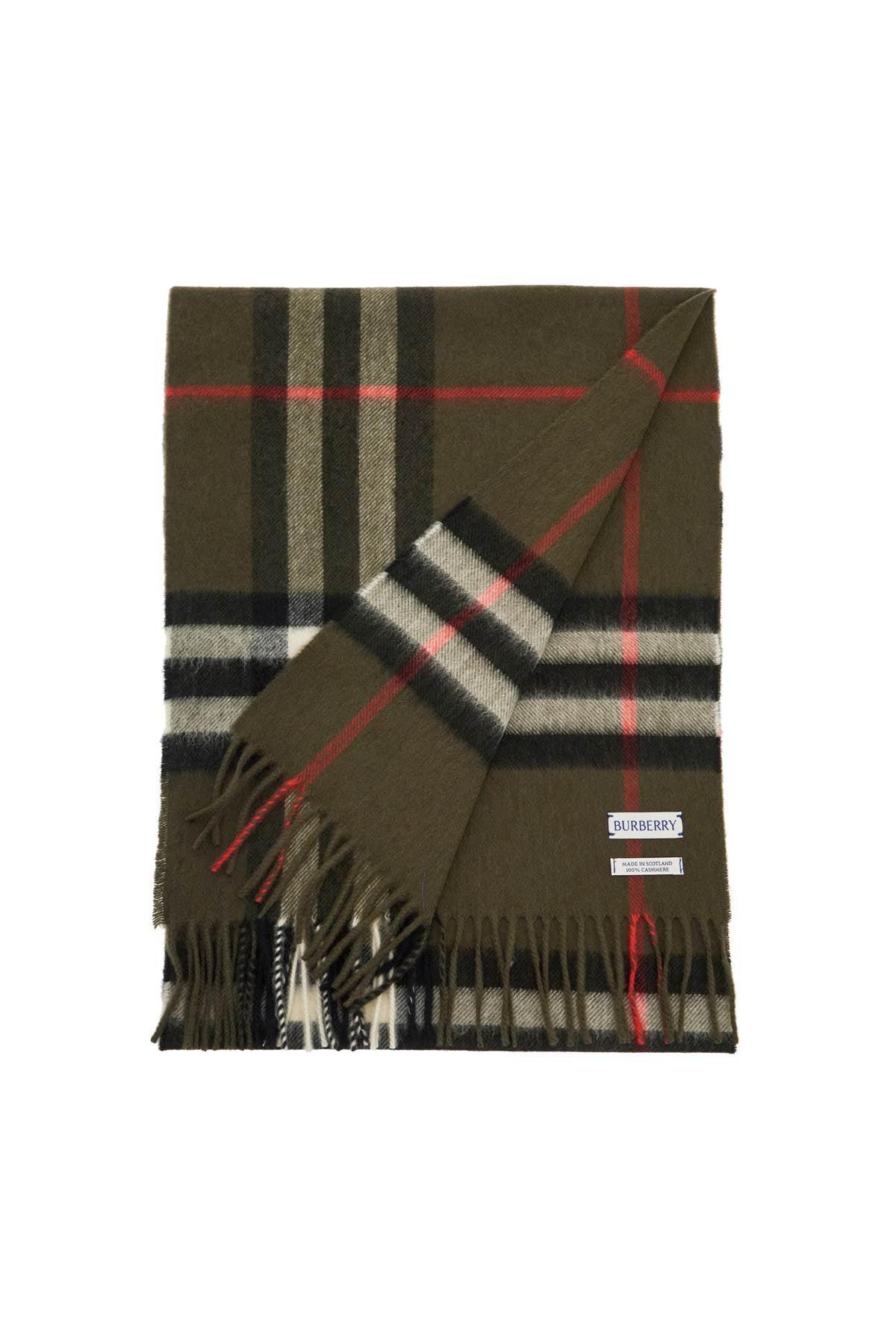 BURBERRY Check Cashmere Scarf In Green Product Image