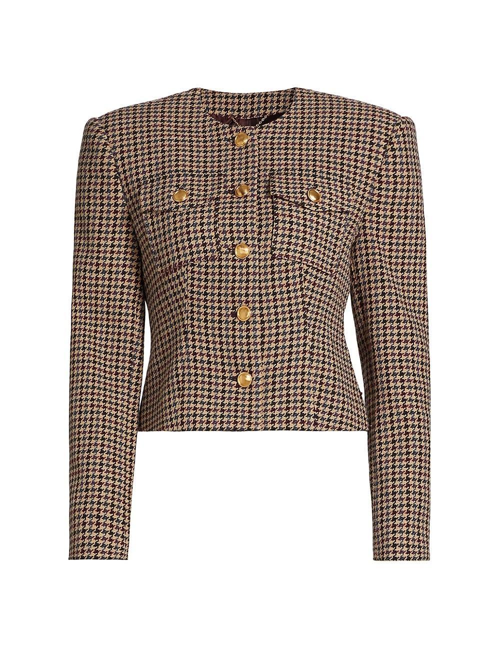 Womens Jerry Houndstooth Wool-Blend Jacket Product Image