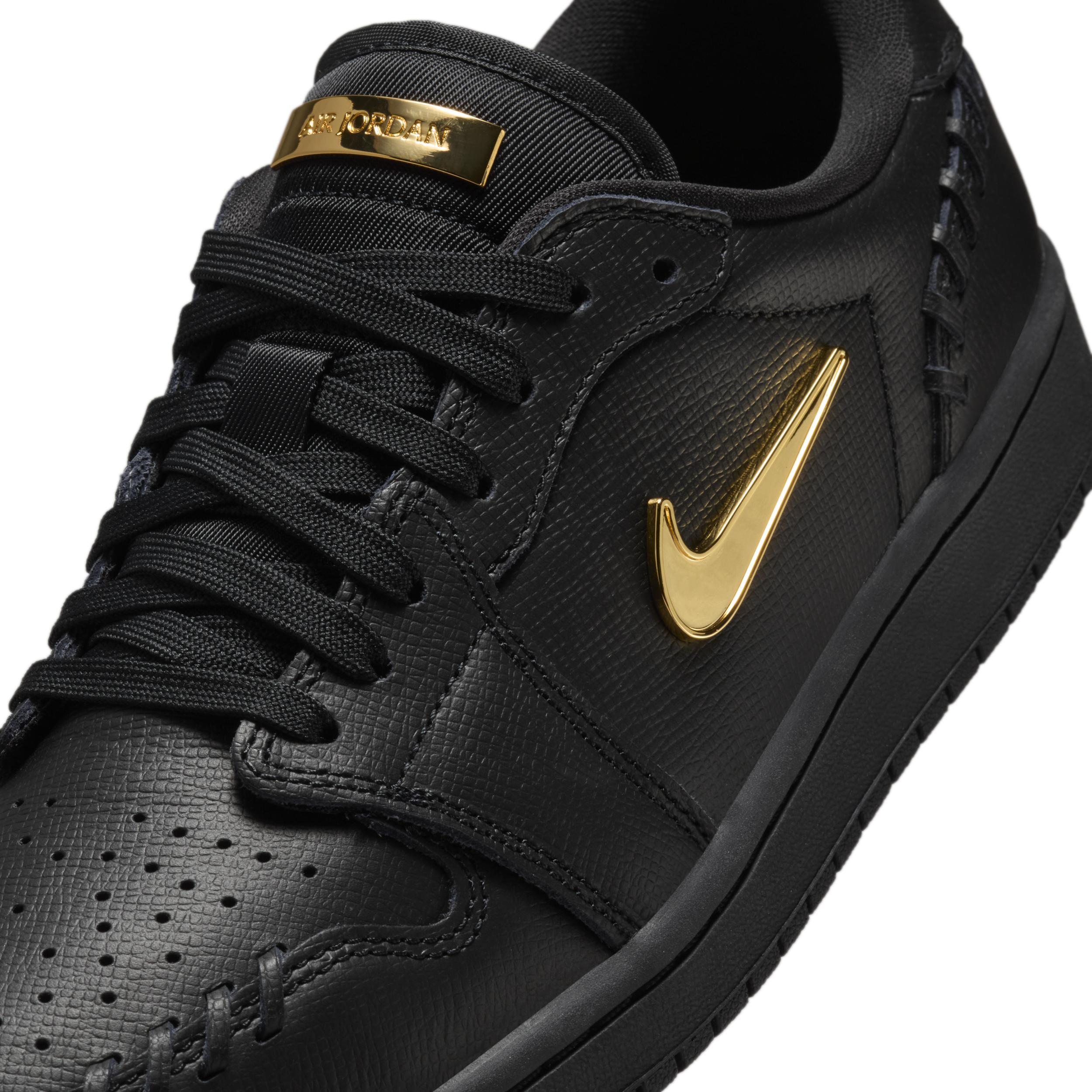 Jordan Womens Air 1 Low MM - Basketball Shoes Black/Gold Product Image