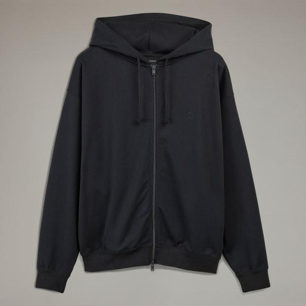 adidas Y-3 French Terry Zip Hoodie Dark Blue S Mens Product Image