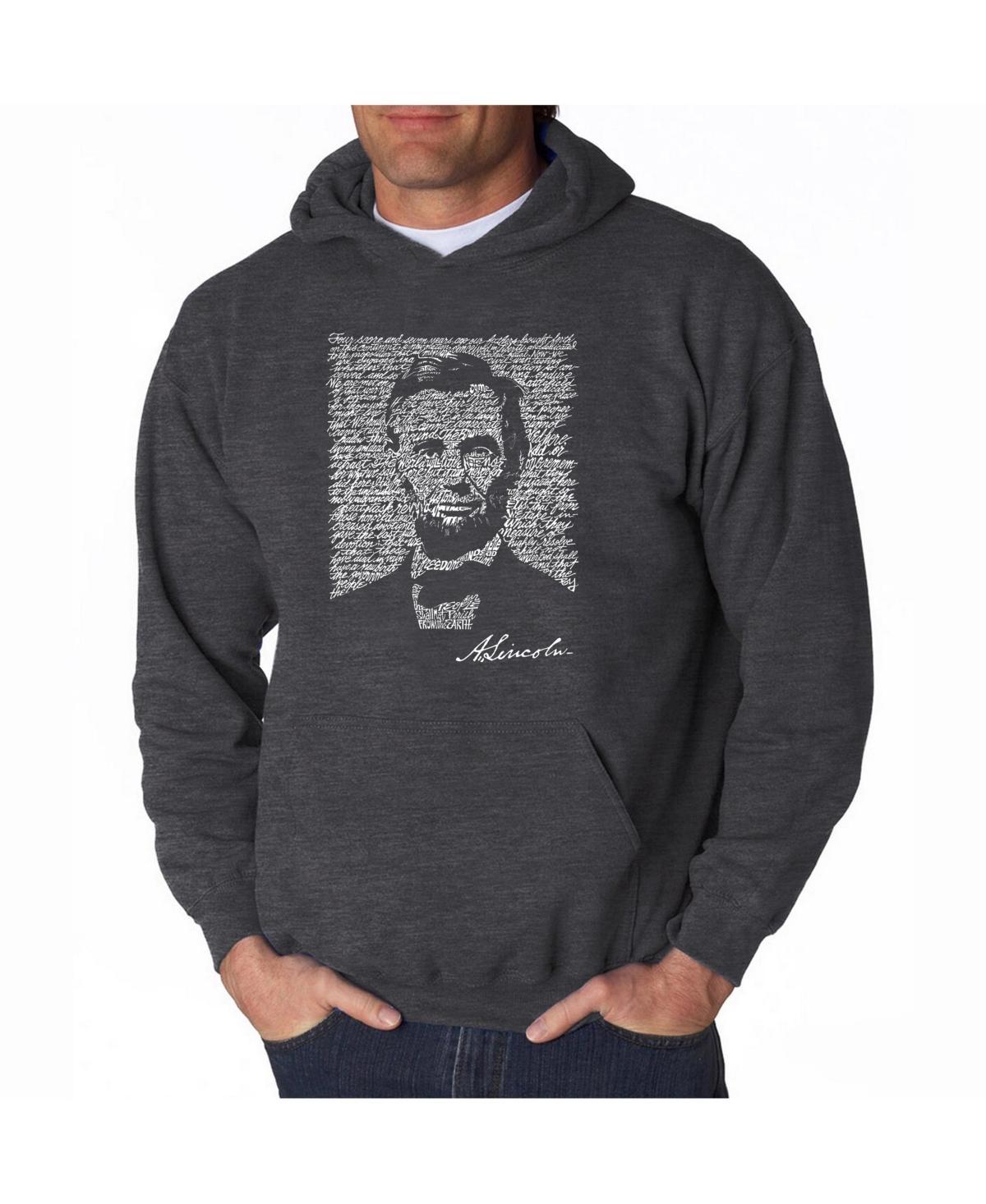 La Pop Art Mens Word Art Hoodie - Abraham Lincoln Product Image