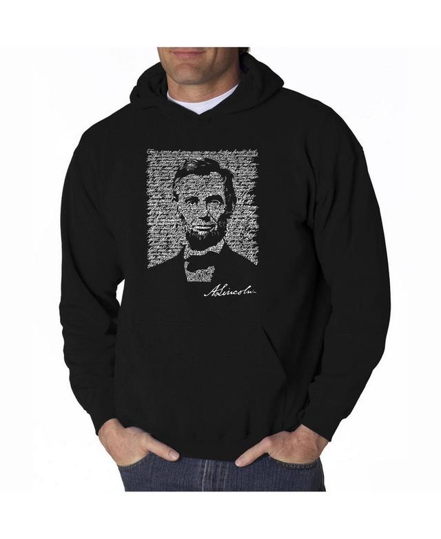 La Pop Art Mens Word Art Hoodie - Abraham Lincoln Product Image