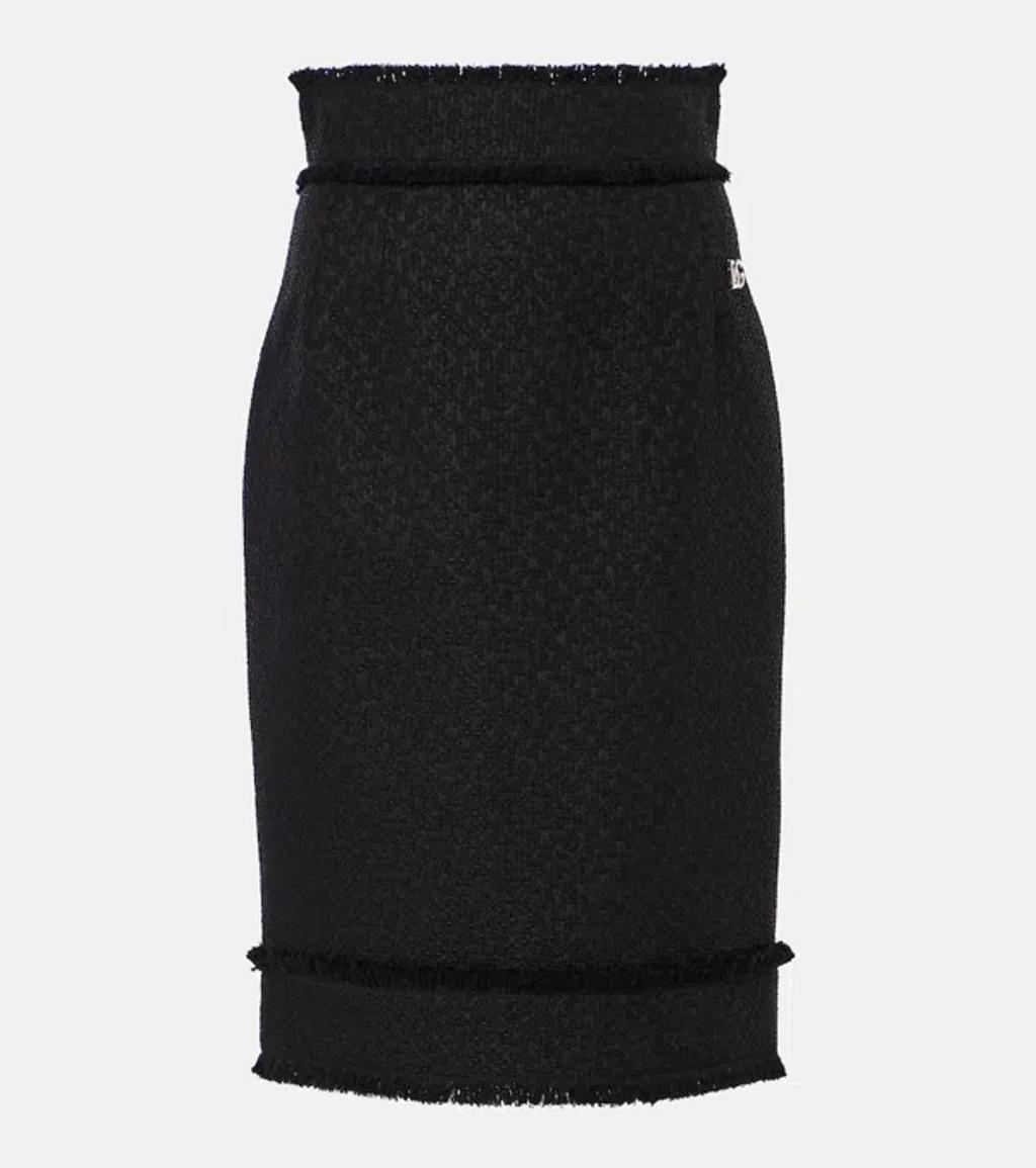 Wool-blend Tweed Pencil Skirt In Black Product Image