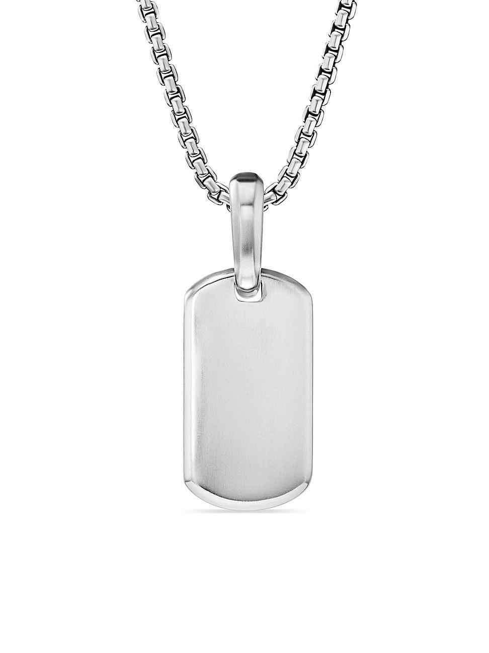 Mens Chevron Tag in Sterling Silver, 21mm Product Image