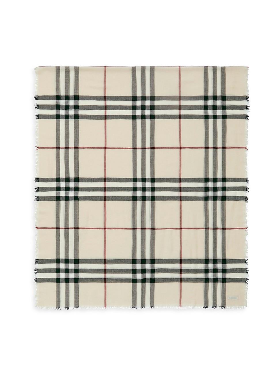 Womens Giant Check Wool Scarf Product Image