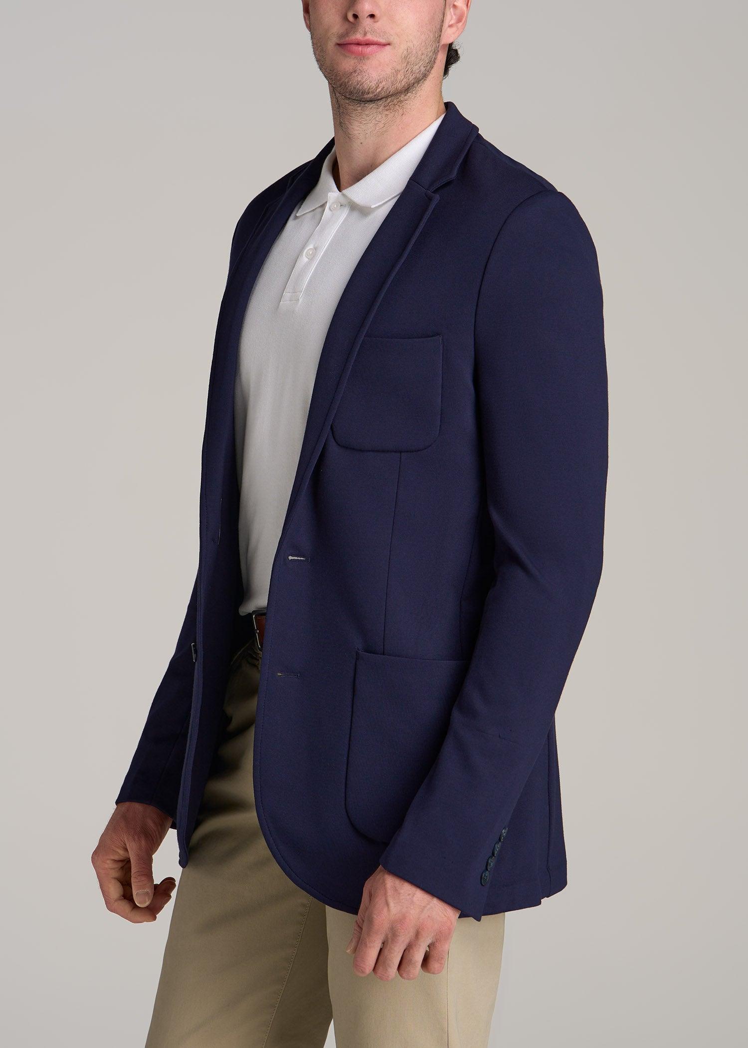 Knit Blazer for Tall Men in Patriot Blue Product Image