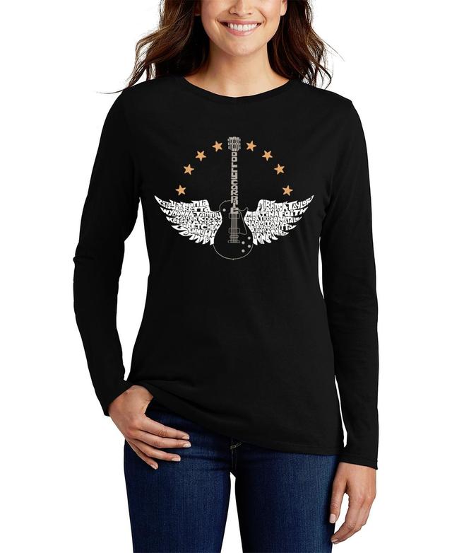 La Pop Art Womens Word Art Country Female Singers Long Sleeve T-Shirt Product Image