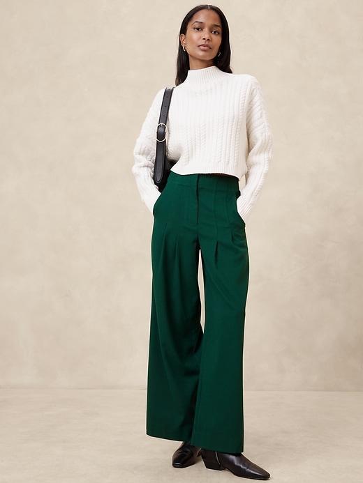 Ultra High-Rise Flannel Wide-Leg Trouser Product Image