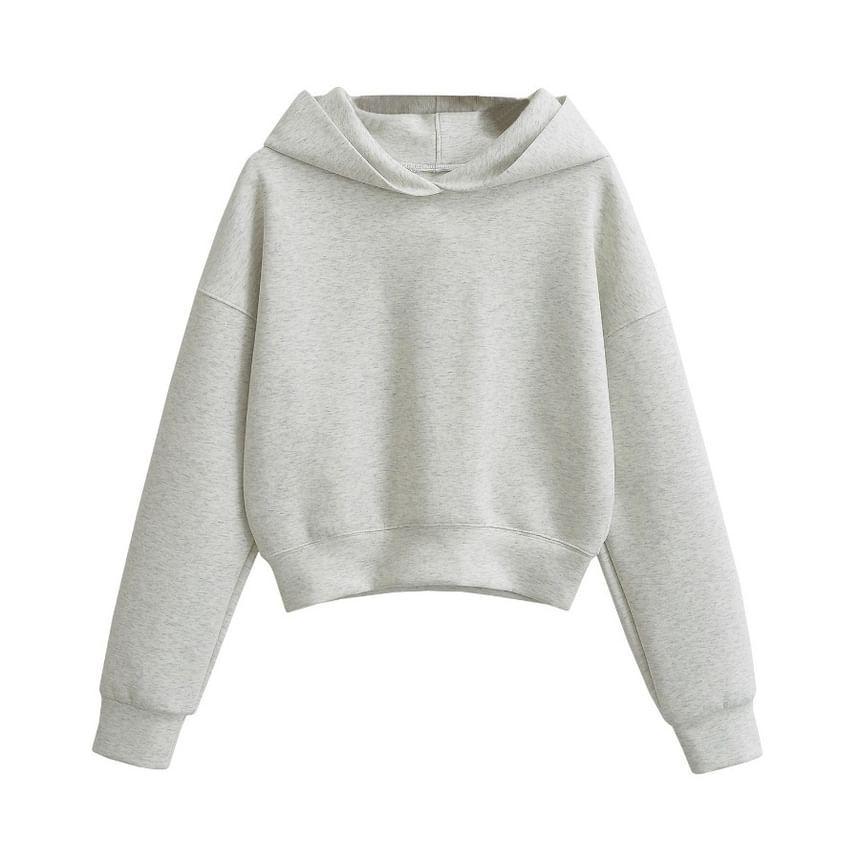 Drop Shoulder  Plain Cropped Hoodie Product Image