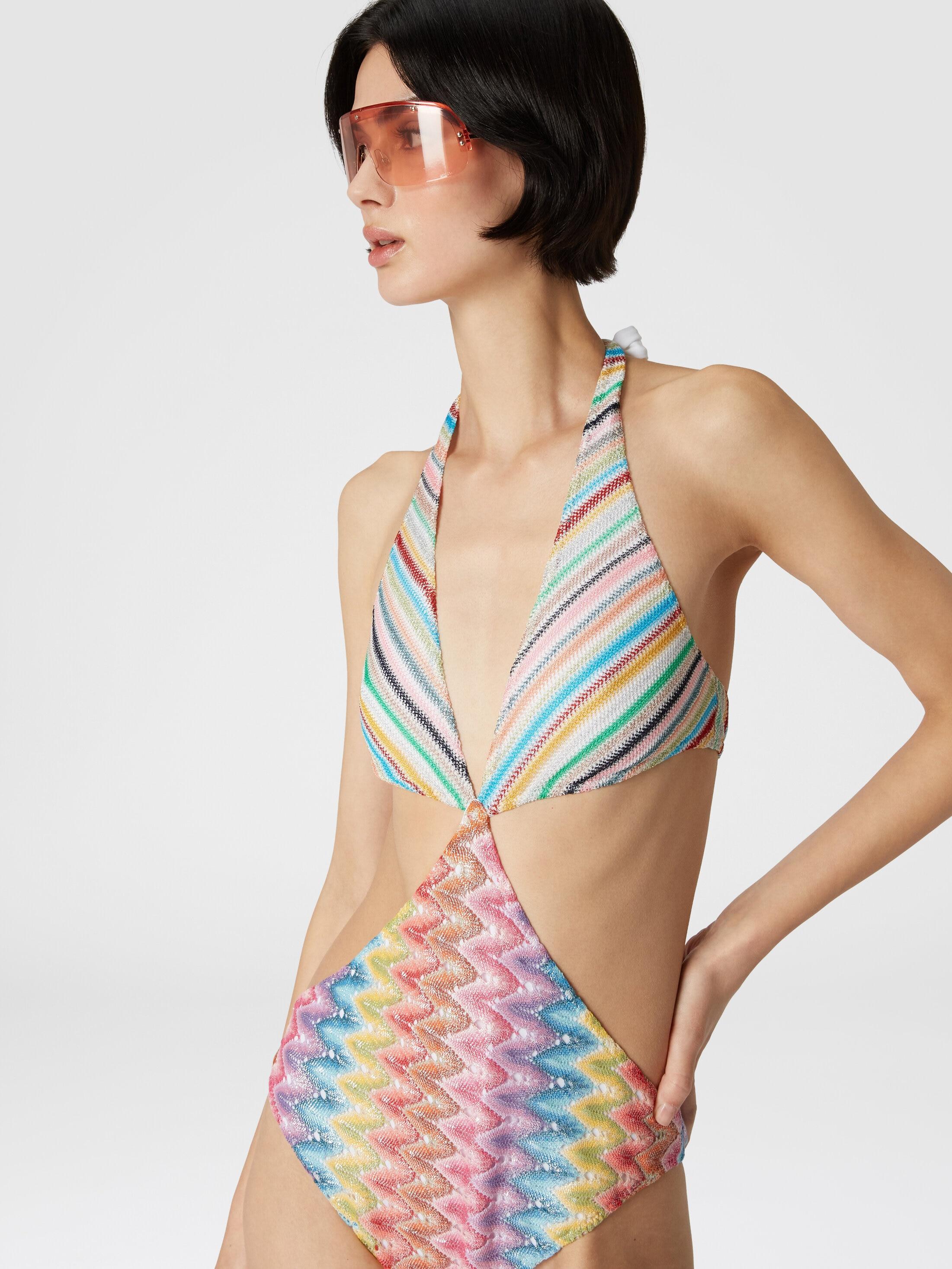 Patchwork one-piece swimsuit with cut-out details Product Image