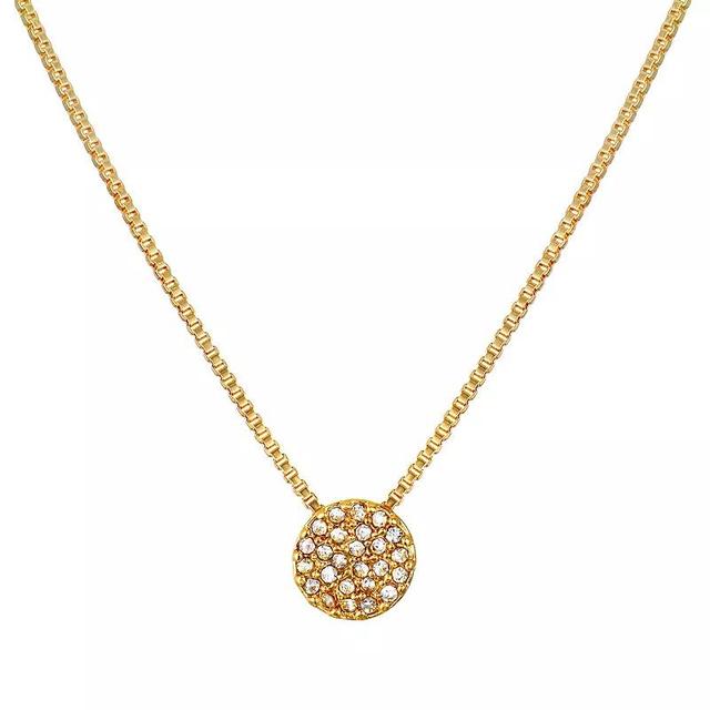 Emberly Gold Tone Delicate Lor Pave Short Pendant Necklace, Womens, Clear Product Image