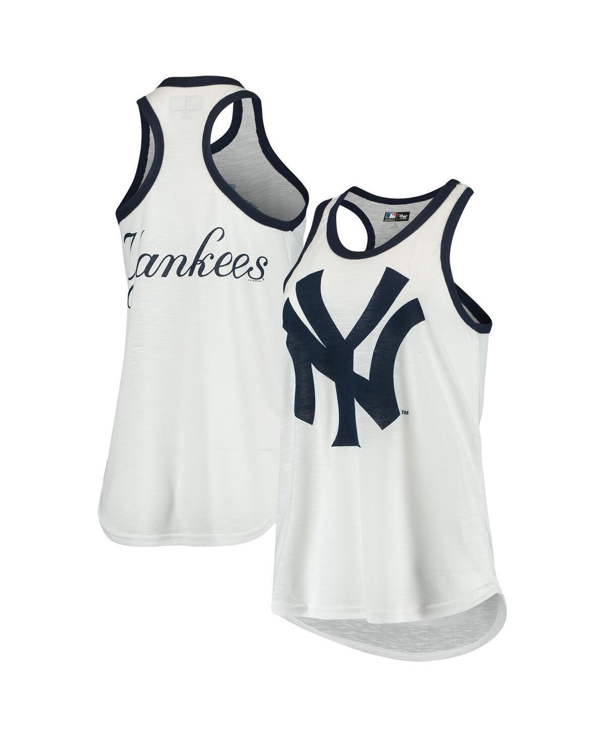 Womens G-III 4Her by Carl Banks White New York Yankees Tater Racerback Tank Top Product Image