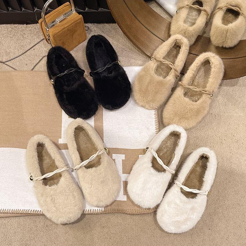 Fluffy Plain Flats Product Image