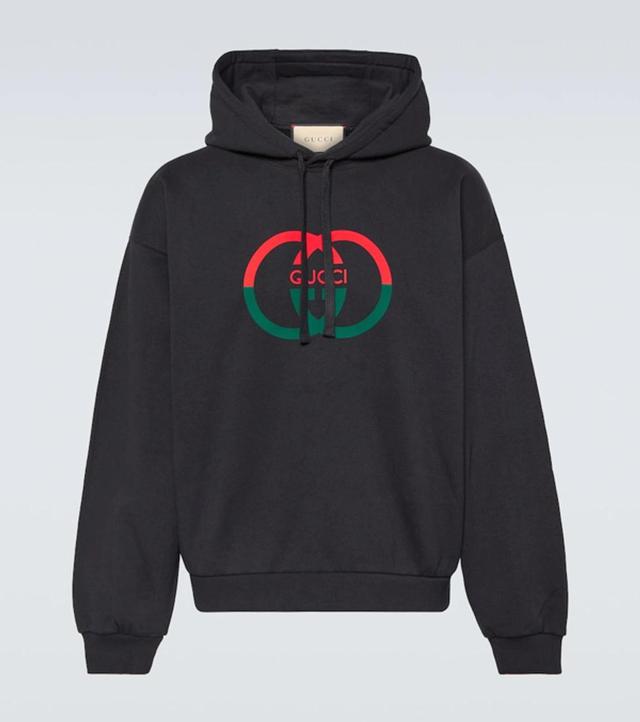 GUCCI Interlocking G-print Cotton Hoodie In White Product Image