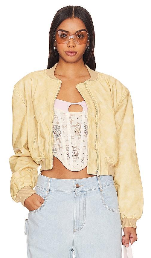 LIONESS Allure Bomber in Yellow. Product Image