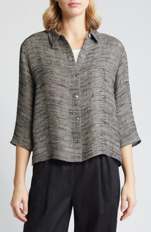 Womens Boxy Linen-Blend Shirt Product Image