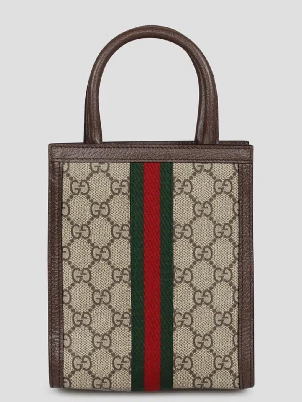 GUCCI Super Mini Ophidia Gg Canvas Bag In Brown Product Image