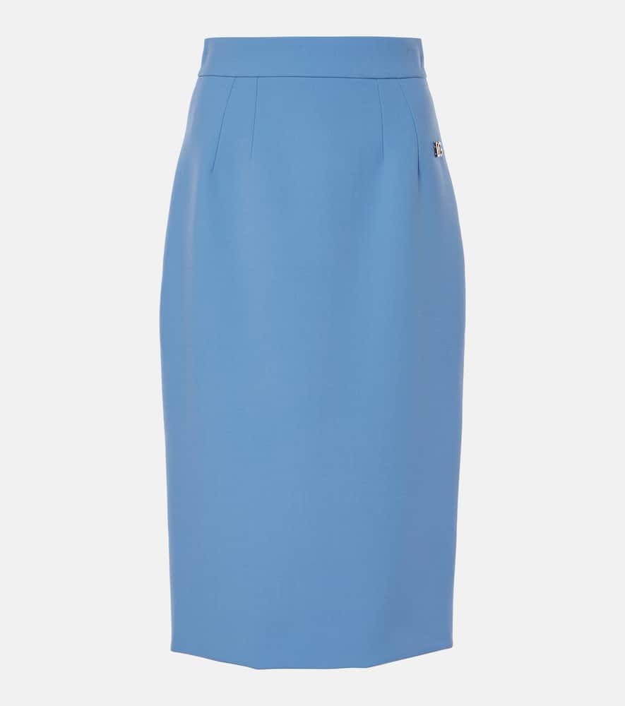 DOLCE & GABBANA High-rise Wool Pencil Skirt In Violett Product Image