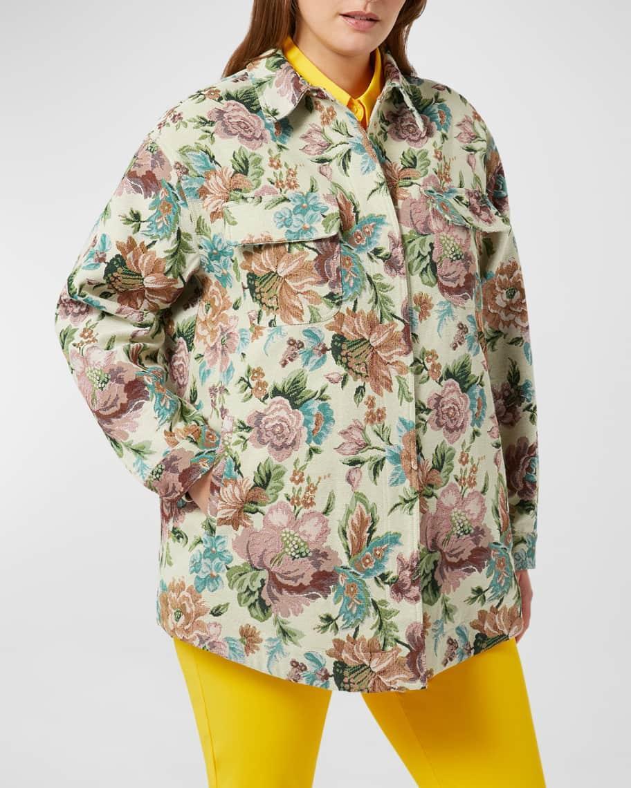 Plus Size Canapa Floral Jacquard Jacket Product Image