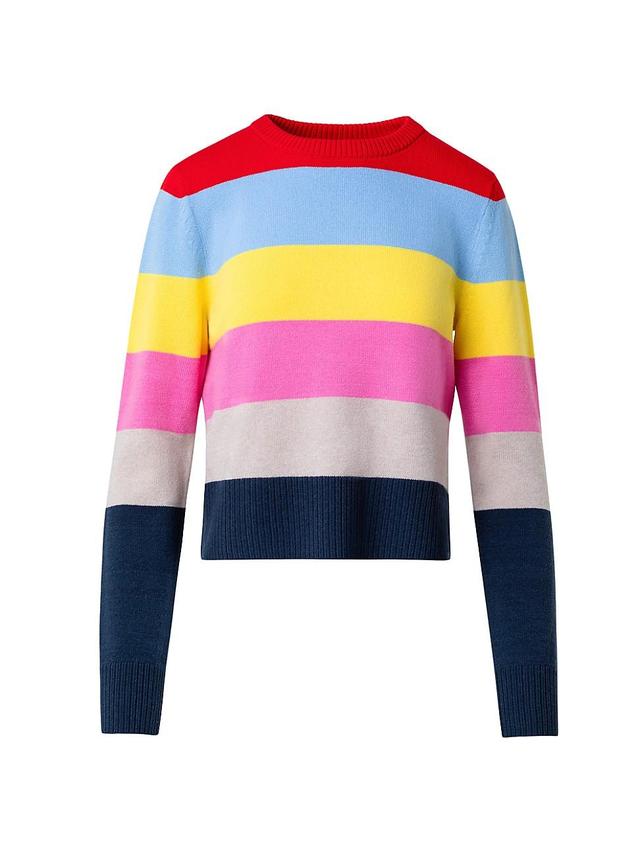 Womens Wool Colorblock Crewneck Sweater Product Image