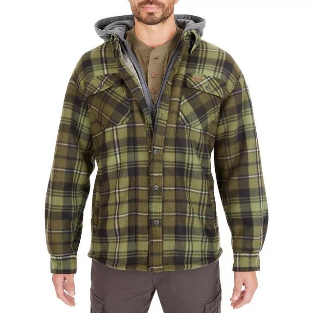 Mens Smiths Workwear Plaid Sherpa-Lined Microfleece Hooded Shirt Jacket Product Image