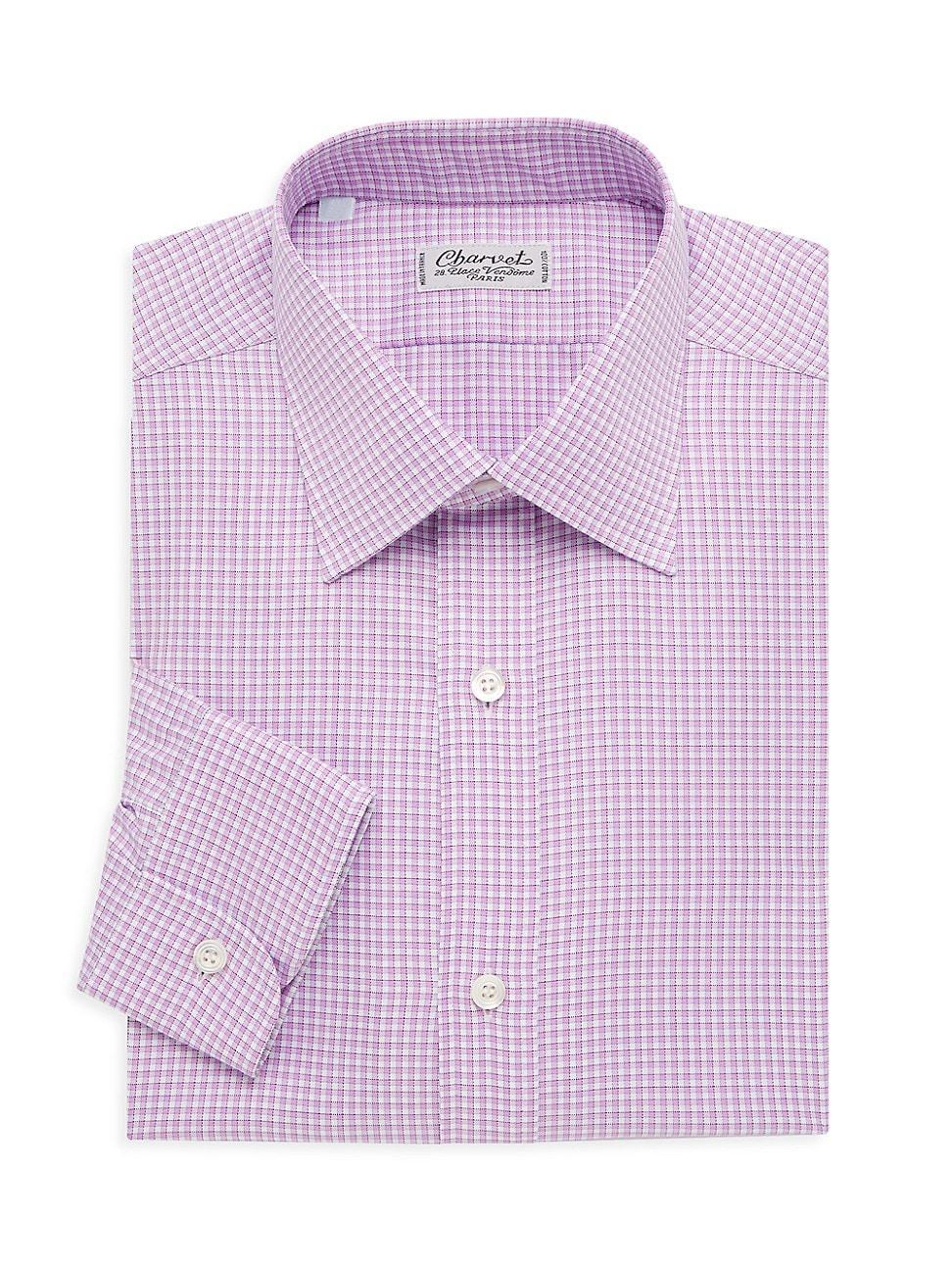 Mens Twill Check Dress Shirt Product Image