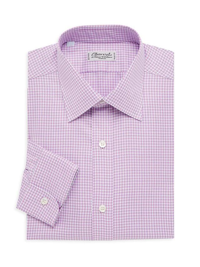 Mens Twill Check Dress Shirt Product Image