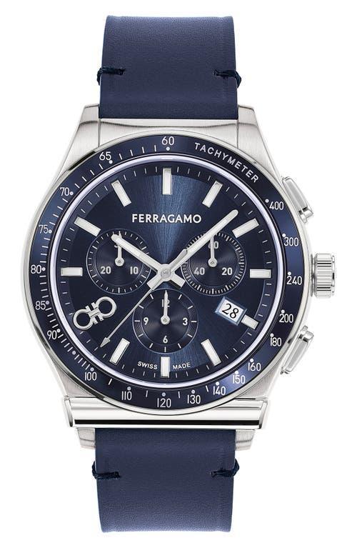 FERRAGAMO 1927 Chronograph Leather Strap Watch, 42mm Product Image