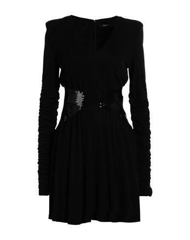 BALMAIN Woman Mini Dress Black Size 10 Viscose, Polyester, Polyamide, Elastane Product Image