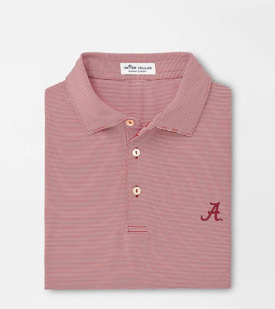 Peter Millar Mens Alabama Jubilee Stripe Performance Polo | Color: Crimson | Size: L Product Image