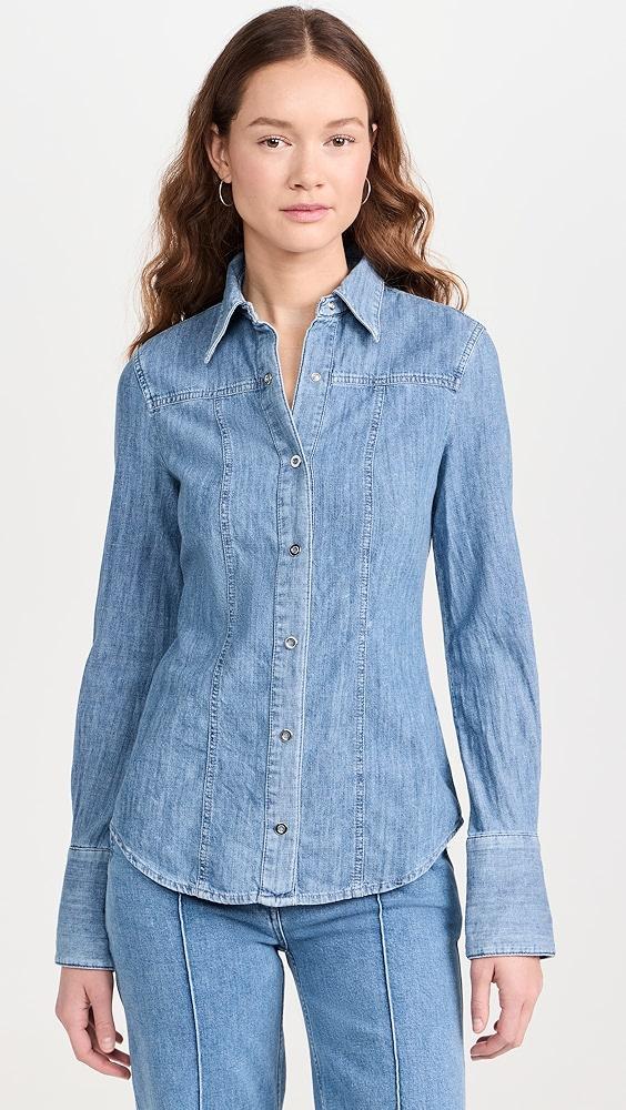 Another Tomorrow Chambray Slim Shirt | Shopbop Product Image