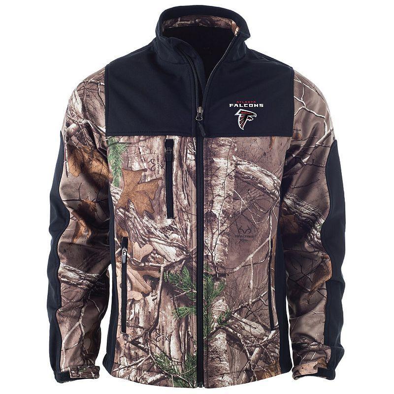 Men's Dunbrooke Realtree Camo/Black Atlanta Falcons Circle Hunter Softshell Full-Zip Jacket Product Image