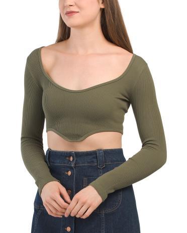 Long Sleeve Seamless V Front Top for Women Product Image