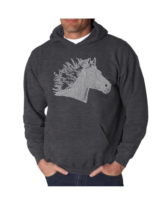 La Pop Art Mens Horse Mane Word Art Hooded Sweatshirt Product Image