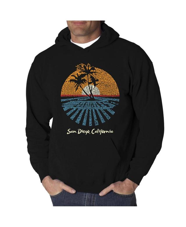 La Pop Art Mens Cities in San Diego Word Art Hooded Sweatshirt Product Image