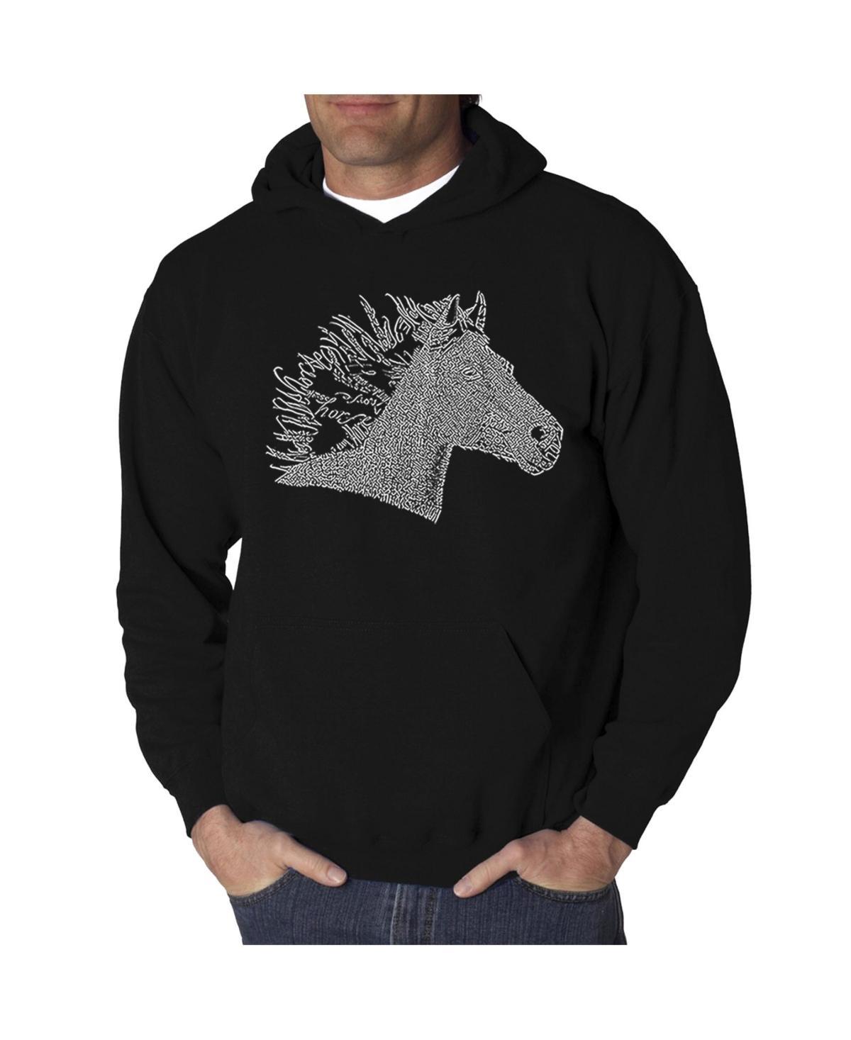 La Pop Art Mens Horse Mane Word Art Hooded Sweatshirt Product Image