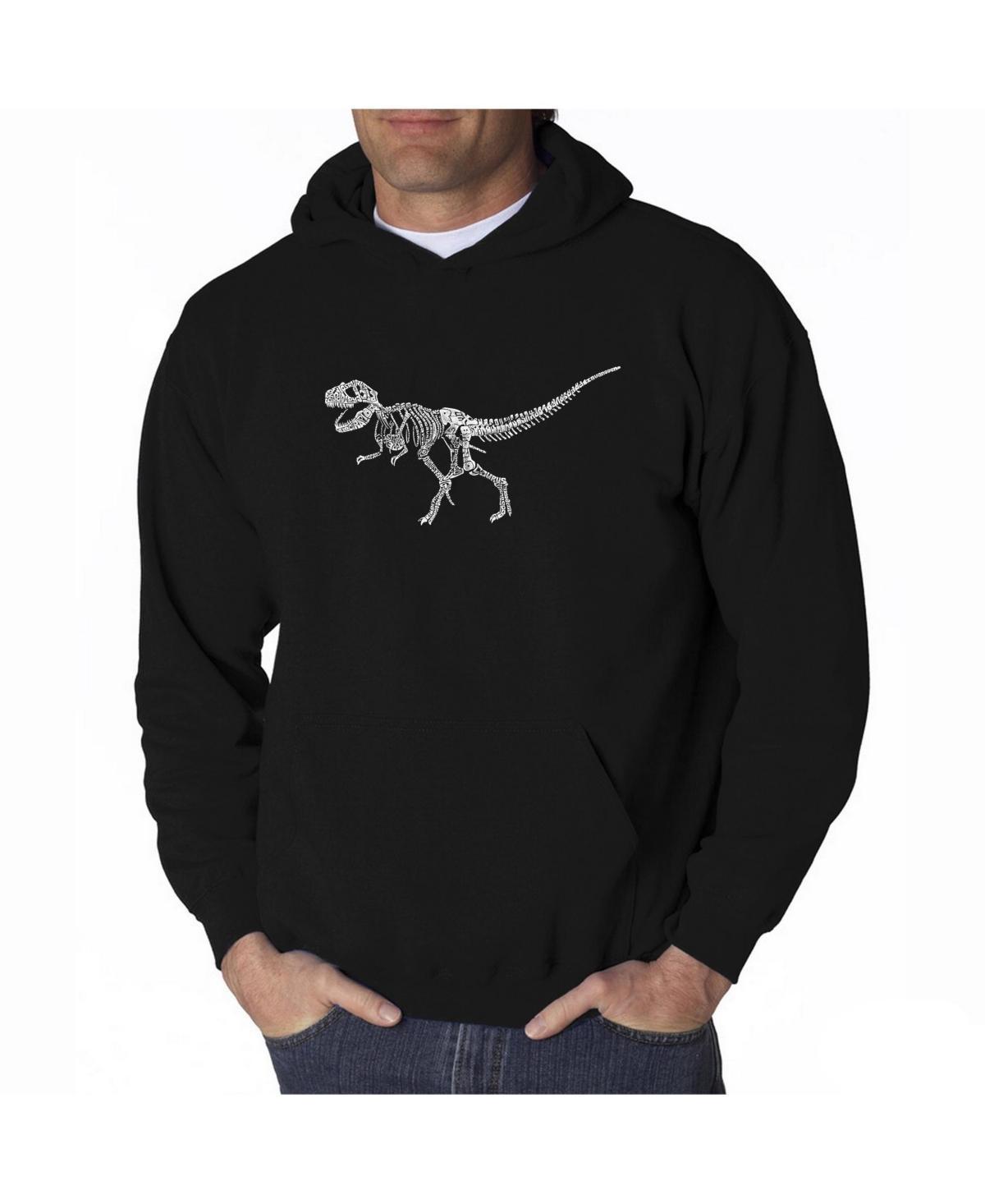 La Pop Art Mens Word Art Hooded Sweatshirt - Dinosaur T-Rex Skeleton Product Image