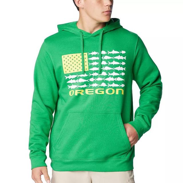 Mens Columbia Oregon Ducks PFG Fish Flag II Pullover Hoodie Product Image