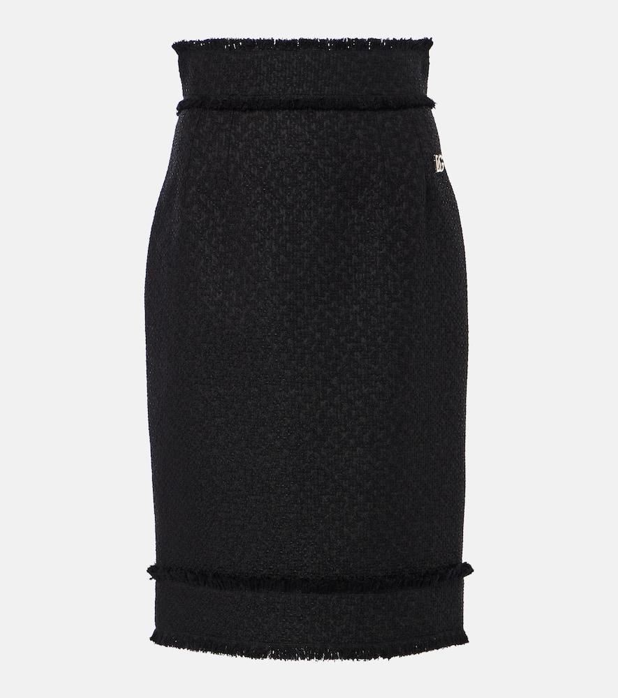 DOLCE & GABBANA Wool-blend Tweed Pencil Skirt In Black Product Image