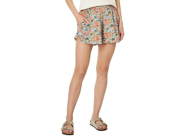 Toad&Co Sunkissed Pull-On Shorts (Papaya Geranium Print) Women's Shorts Product Image