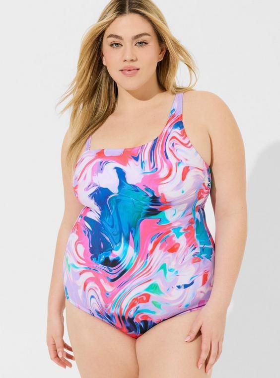 Wireless One Shoulder One Piece Swimsuit Product Image