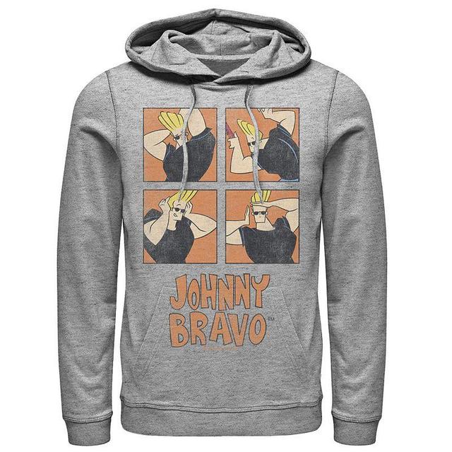 Mens Cartoon Network Johnny Bravo Box Up Hairdo Graphic Hoodie Athletic Grey Product Image