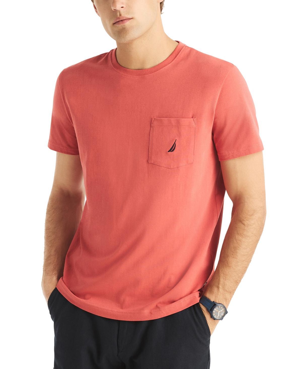 Nautica Mens Classic-Fit Solid Crew Neck Pocket T-Shirt Product Image